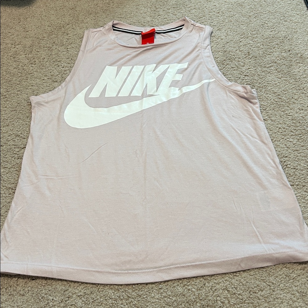 Nike Light Pink Tank Top with White Logo